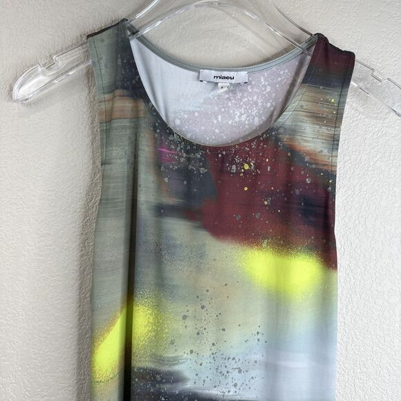 Miaou Dress L Colorful Bodycon Cutout Akira Bold Boho Tribal Artsy Lightweight - Picture 2 of 12